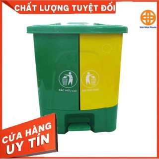 Thùng rác 2 ngăn, nắp bật, đạp chân, dung tích 40 Lít. Hàng cao cấp Việt Nhật.