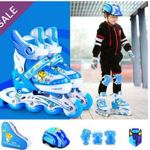 Giày trượt Patin đủ bộ cho trẻ em (Kèm mũ bảo hiểm và bảo vệ chân tay)