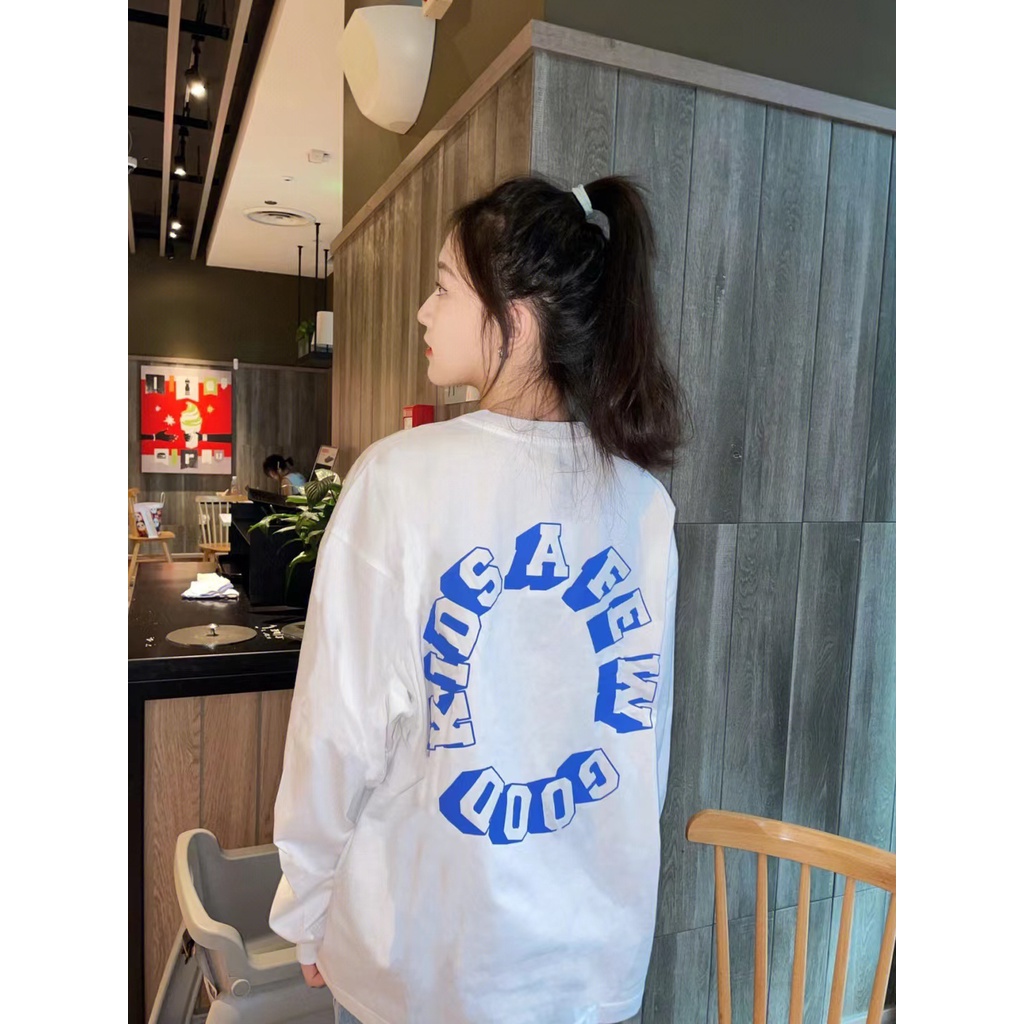 NRVP Áo Nỉ Dài Tay Oversize Phong Cách Hàn Quốc Mới Cho Nam Nữ