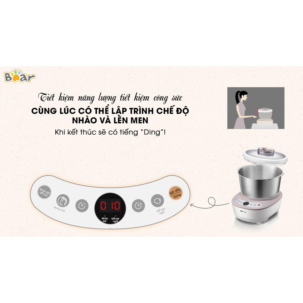 [CHÍNH HÃNG] MÁY TRỘN BỘT NHỒI BỘT LÀM BÁNH CAO CẤP BEAR HMJ A50B1