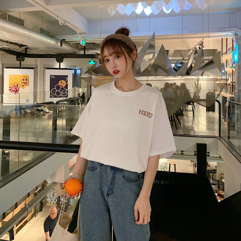 Áo phông nam nữ unisex tay lỡ thun form rộng teen cổ tròn oversize cotton giá rẻ basic HAYO đen trắng tee ulzzang