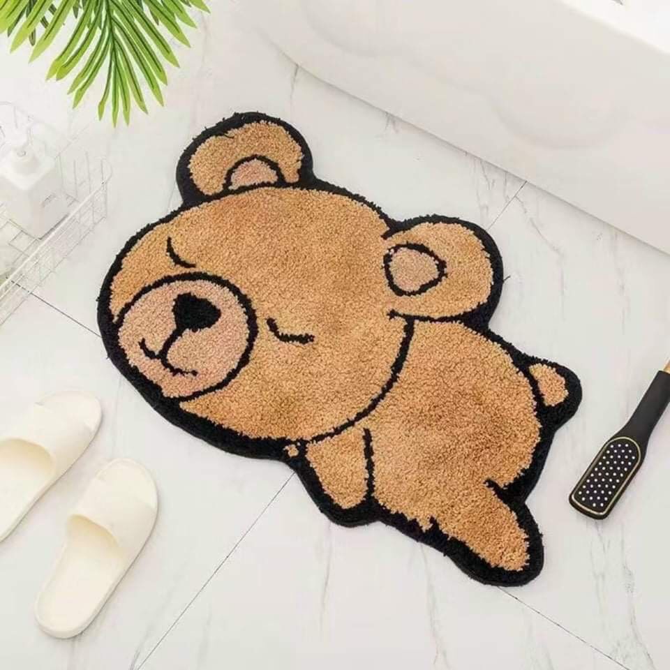 Thảm chân cừu siêu thấm hút chống trượt - hình cute