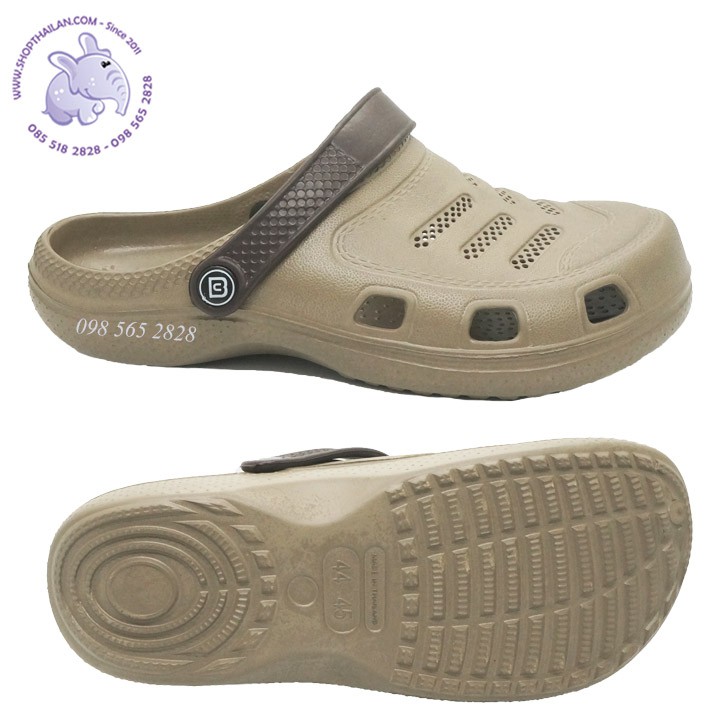 Dép sục nhựa nam Thái Lan DOUBLE TF040, big size  42/43 - 44/45, dép bít đầu nhựa mềm đúc nguyên khối, có quai hậu