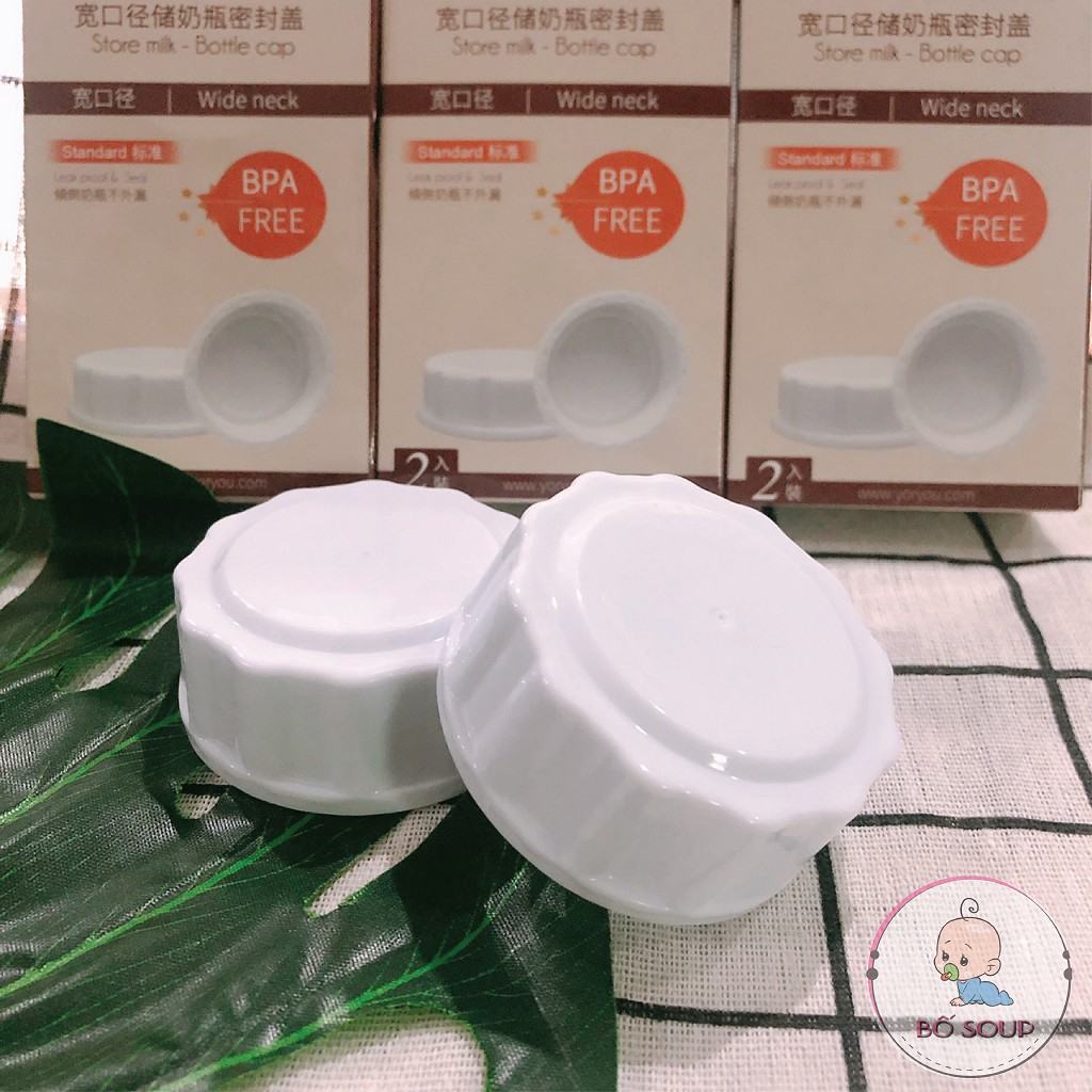 Set 2 Chiếc Nắp Đậy Bình Sữa Dùng Cho Bình Avent Cổ Rộng Hãng MyBaby