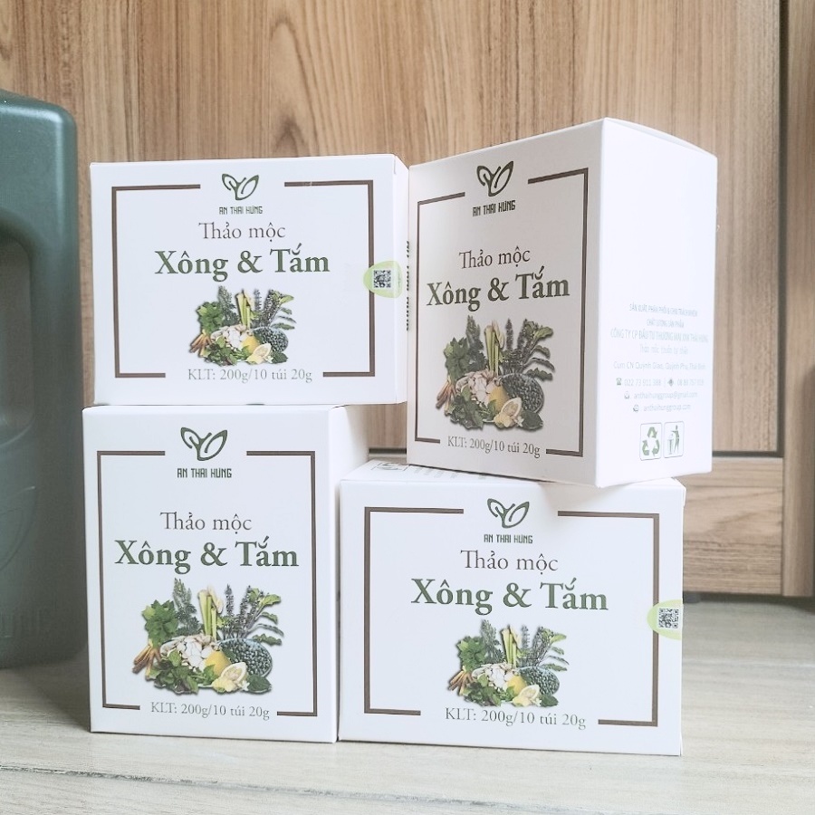 Thảo mộc xông tắm An Thái Hưng giải cảm, phục hồi sức khỏe, tăng sức đề kháng, Hộp 200g (10 túi 20g)