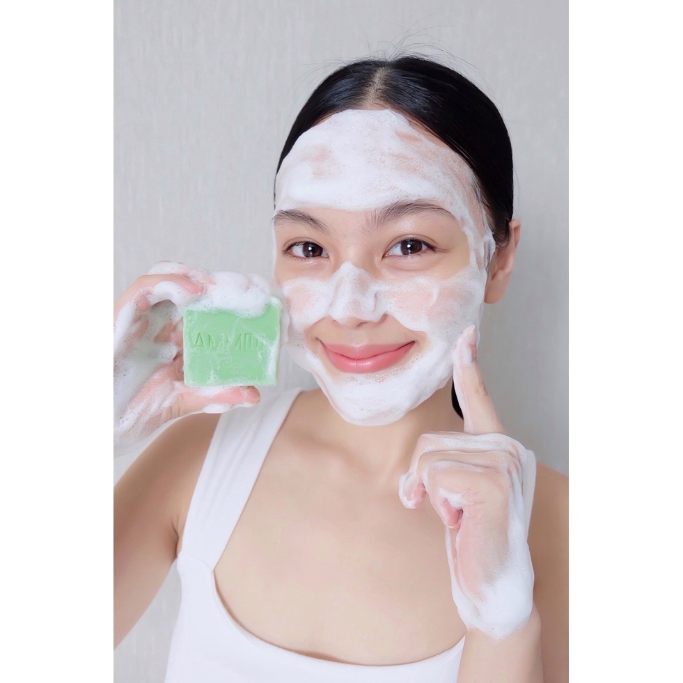 Xà phòng trắng da mờ thâm mụn AMMU Thái Lan  [Acne Apple Soap] 65g, trắng da tự nhiên với alpha arbutin và glulathione | BigBuy360 - bigbuy360.vn
