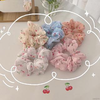 Dây buộc tóc lưới tròn cỡ lớn phong cách Pháp ngọt ngào cho nữ
