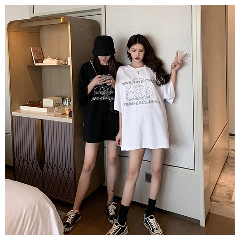 Áo thun nữ SUXI kiểu rộng in hình thời trang Hàn Quốc