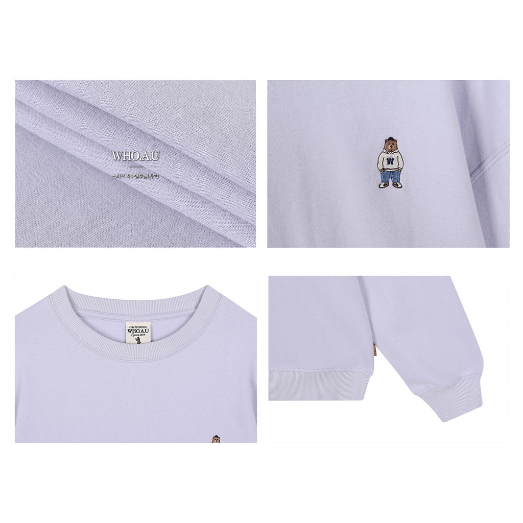 Áo sweater WHOAU WHMWB4981U họa tiết Steve phối vải lông