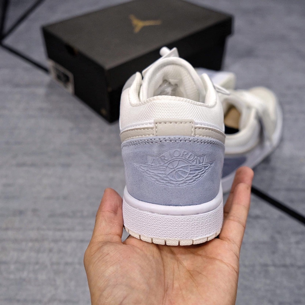 Giày Jordan Paris JD1 Cổ Thấp Gót Xanh, Giày Jodan Low Thấp Cổ Nam Nữ G06 Full Box