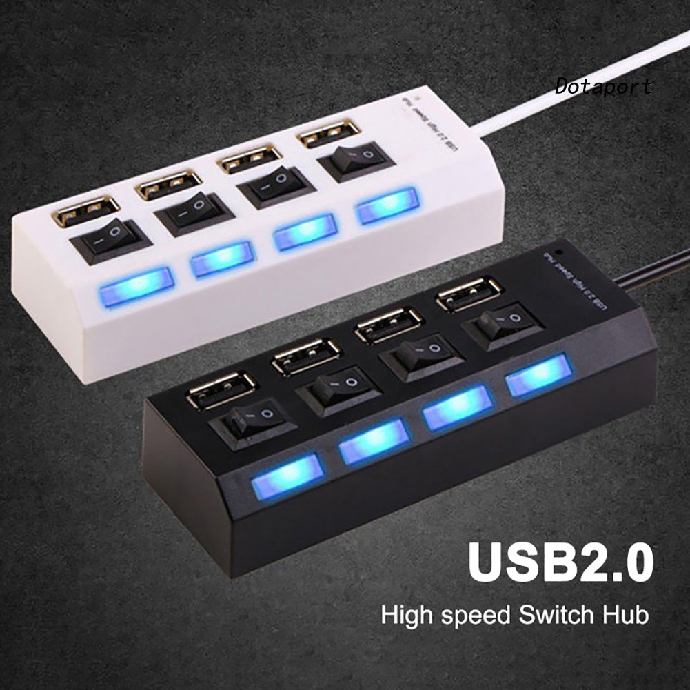 Bộ Chia 4 Cổng Usb 2.0 Có Công Tắc On / Off Cho Máy Tính