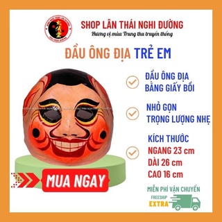 Mặt nạ ông địa Thái Nghi Đường, giấy bồi, chơi múa lân trung thu, rất nhẹ, phù hợp trẻ em, thiếu nhi