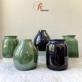Lọ hoa cỡ trung gốm Bát Tràng, bình cắm hoa Men hoả biến, xanh lam, xanh ngọc, Decor trang trí, GS_BH13
