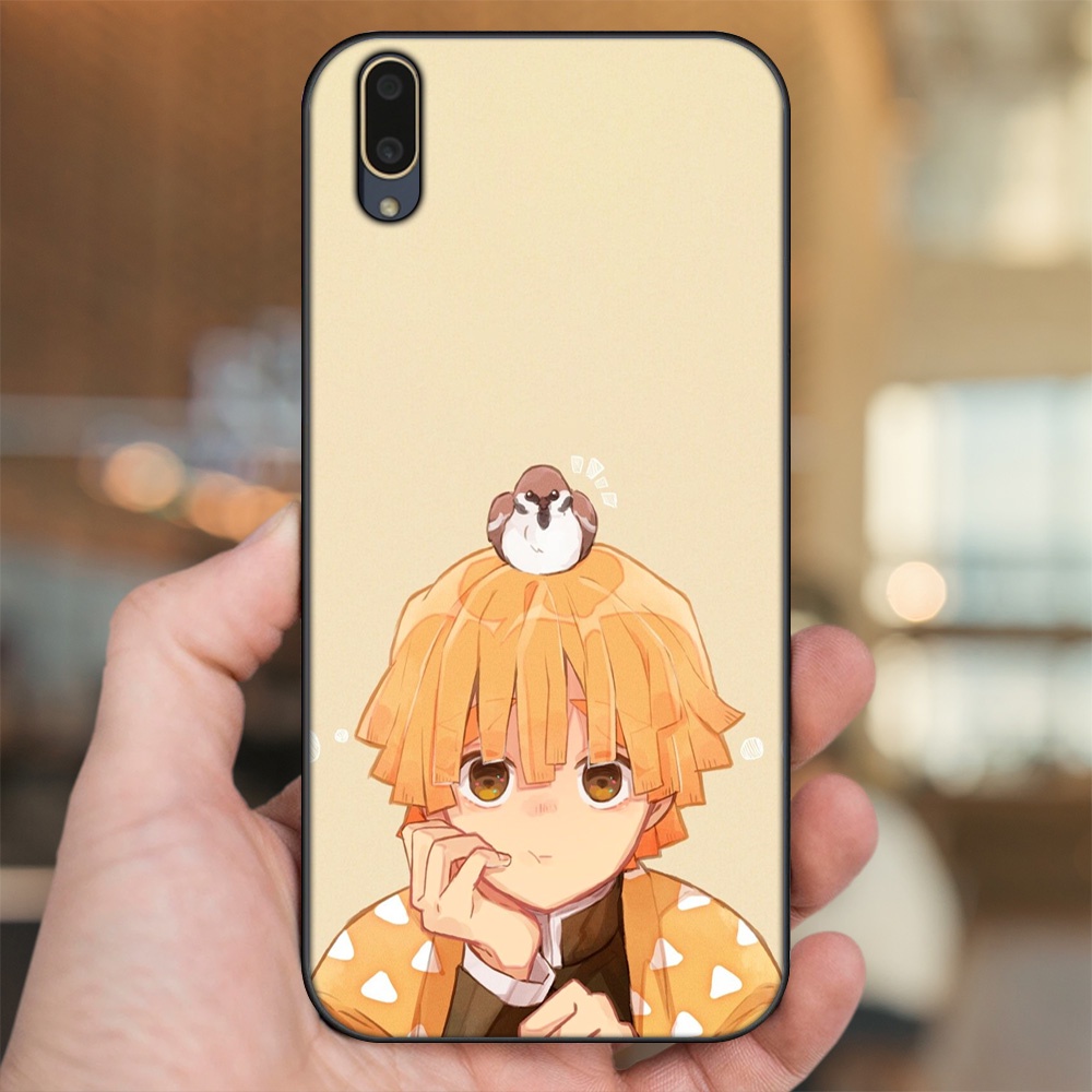Ốp lưng Vivo V11 viền đen in hình Zenitsu Kimetsu no Yaiba