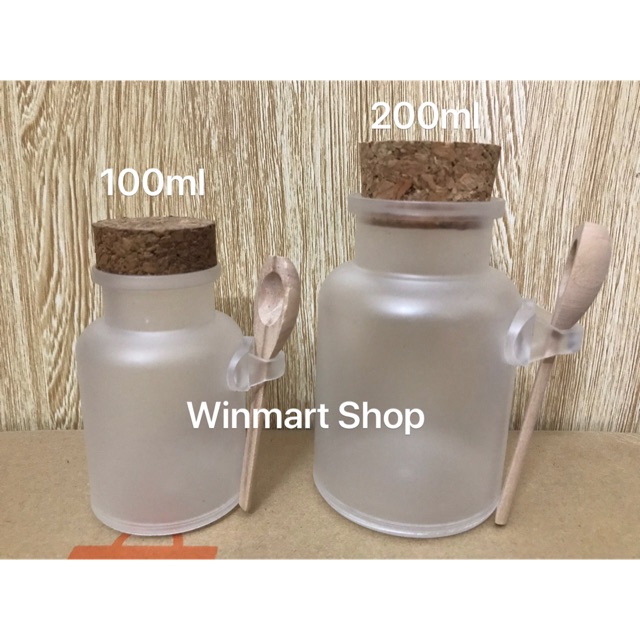 Hũ nhựa muỗng gỗ 100ml, 200ml