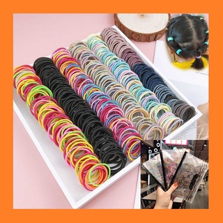 Set 500 Dây Chun Buộc Tóc Nhiều Màu Túi Zíp