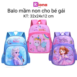 Balo cho bé gái mầm non cặp cho bé mẫu giáo elsa công chúa 1 tuổi 5 tuổi - RIONASHOP
