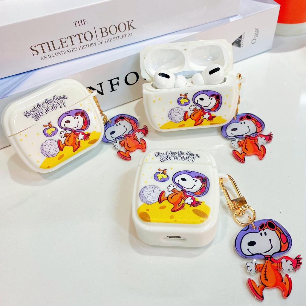 Vỏ Bảo Vệ Hộp Sạc Tai Nghe Bluetooth Không Dây AirPods 1 / 2 Pro 3 2021 Bằng Silicon Tpu Mềm Chống Sốc Hình Hành Tinh / Snoopy