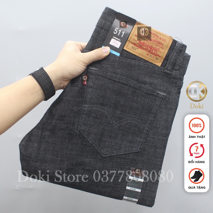Quần Jean Nam Cao Cấp Màu Chì (Chỉ Chìm), Quần Bò Nam Chất Vải Co Giãn Thoải Mái, DOKI DK-11 | BigBuy360 - bigbuy360.vn