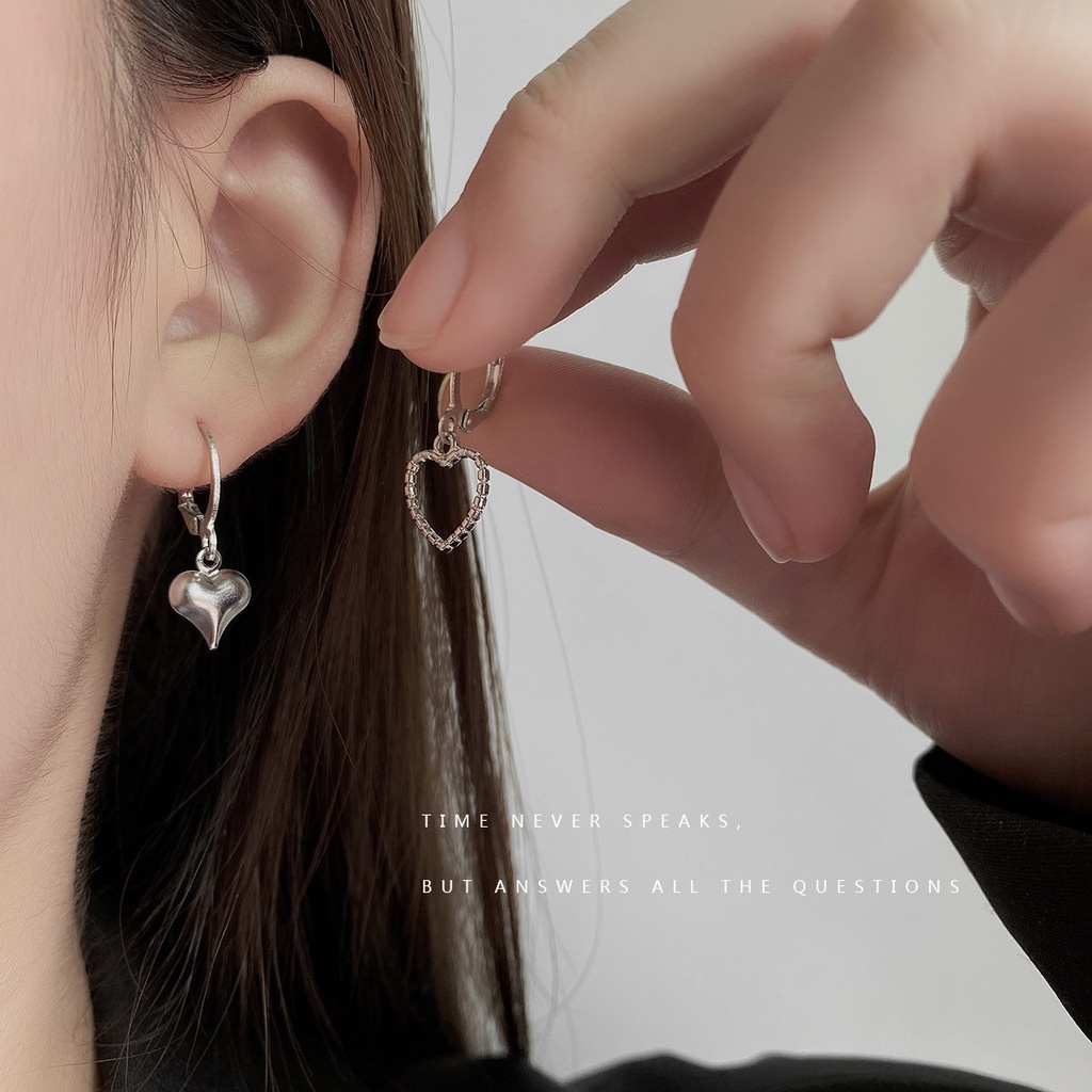 Khuyên tai hình trái tim phong cách retro thời trang xinh xắn cho nữ