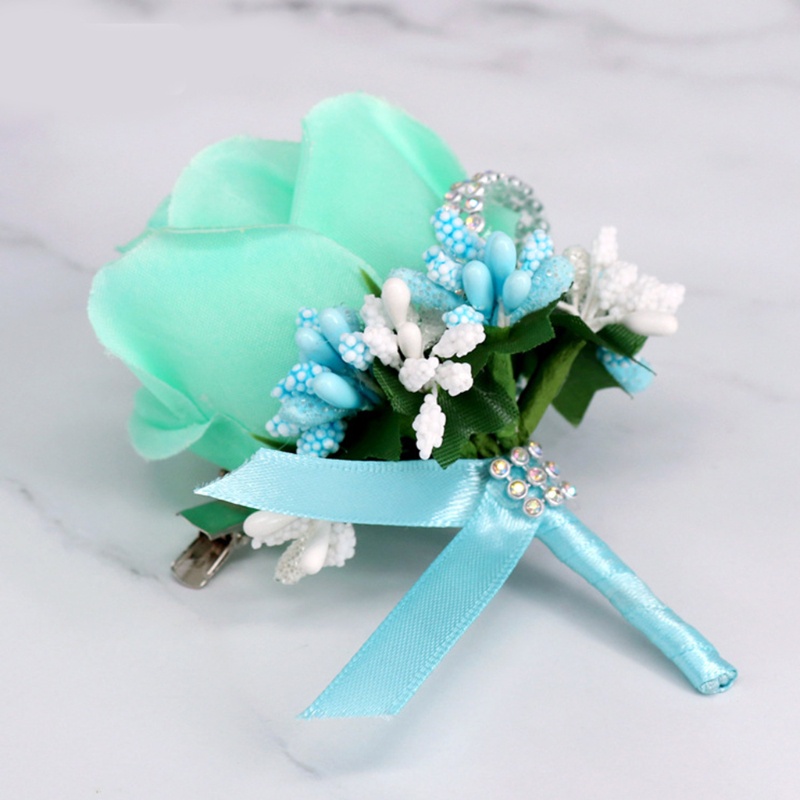 Bộ 3 Bông Hồng Giả Đính Đá Trang Trí Cho Chú Rể