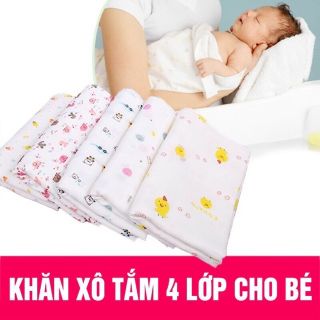 Khăn tắm xô xuất nhật in hình dễ thương 2-4 lớp cho bé/nhiều mẫu