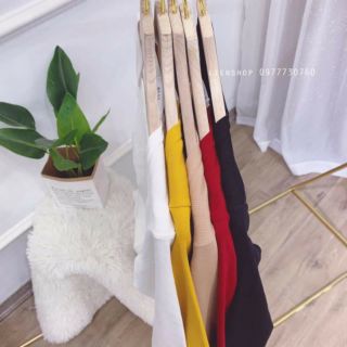 Áo pull cổ lệch rúm sườn