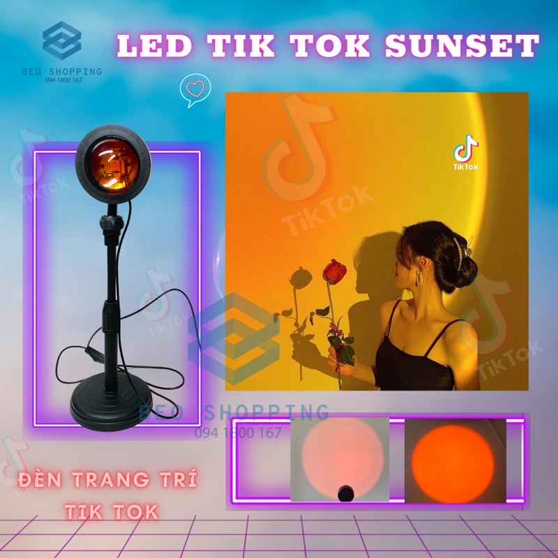 Đèn CẦU VỒNG HOÀNG HÔN Sunset Rose 4 màu, sunrise, sun light, rainbow tiktok, quay video