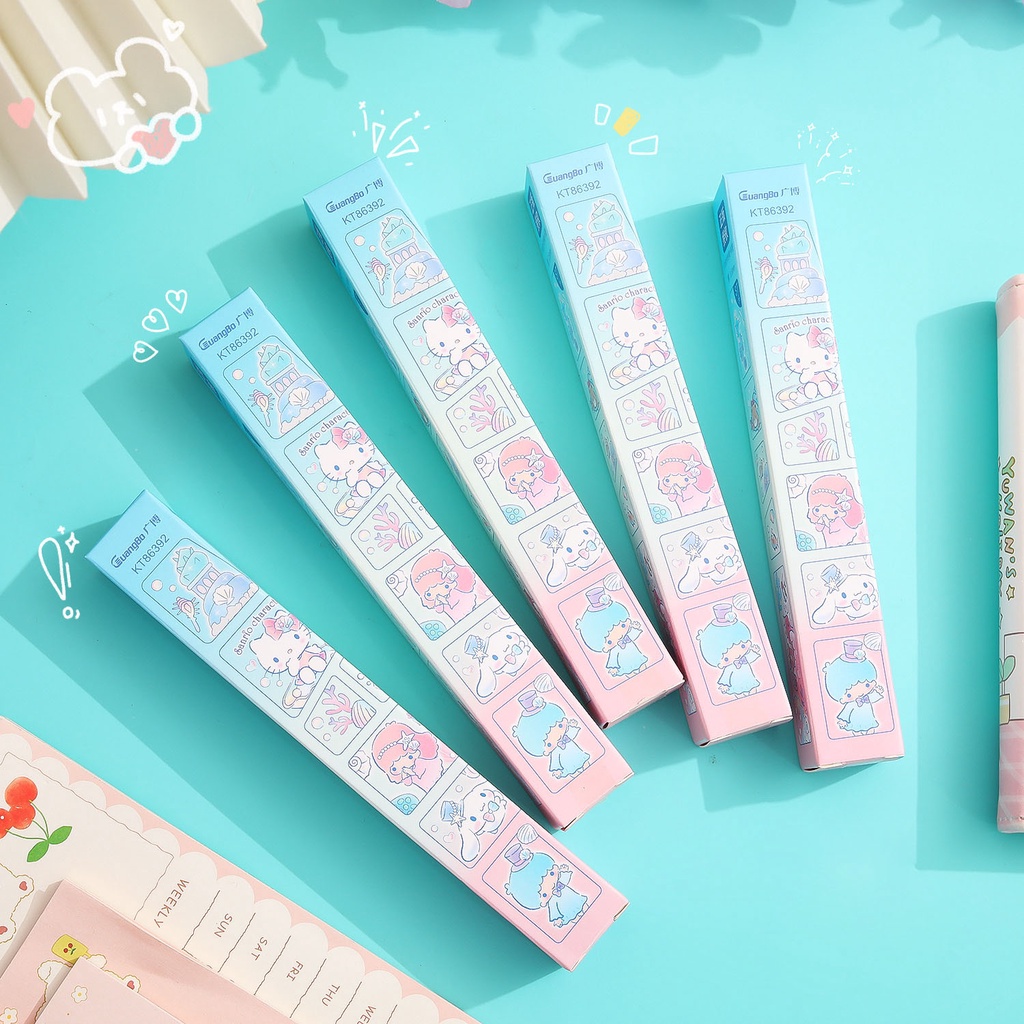 Blindbox - Bút mực đen Sanrio Characters Ngòi 0,5mm Thanh cài kim loại