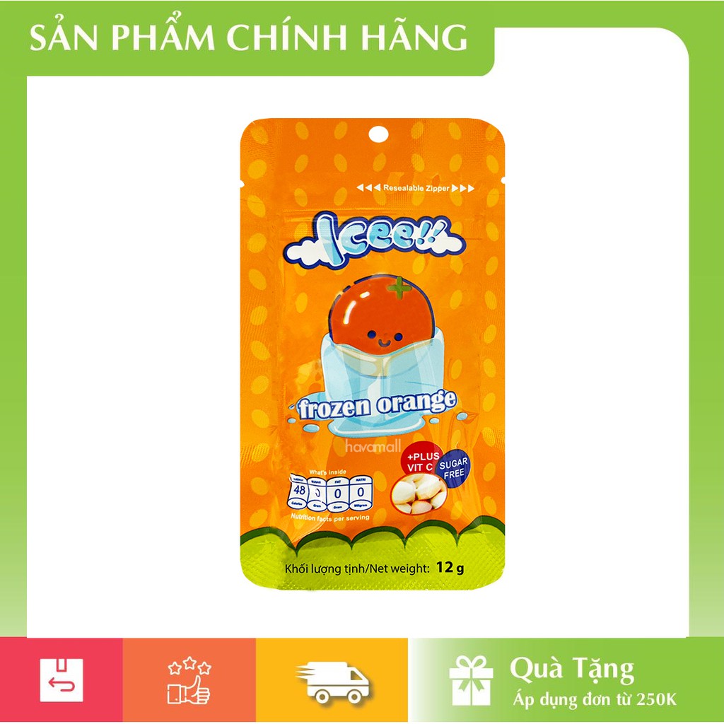 [HÀNG CHÍNH HÃNG] Kẹo The Icee Vị Cam Gói 12gr