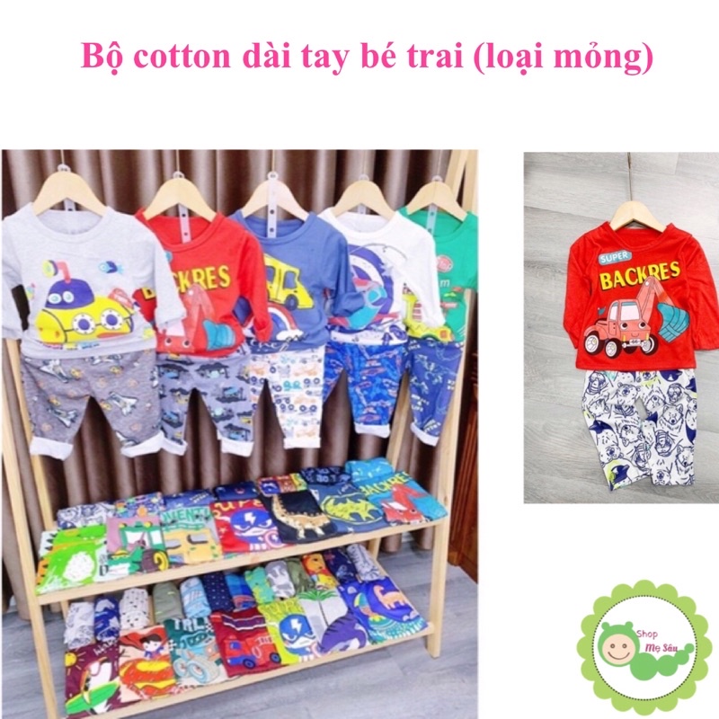 {8-25kg} Bộ dài tay cotton thu đông bé trai (Bộ mỏng mùa thu)