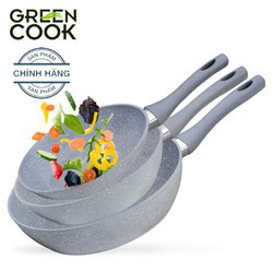 Chảo sâu đáy từ vân đá chống dính Green Cook GCP02-24IH - 24 Cm