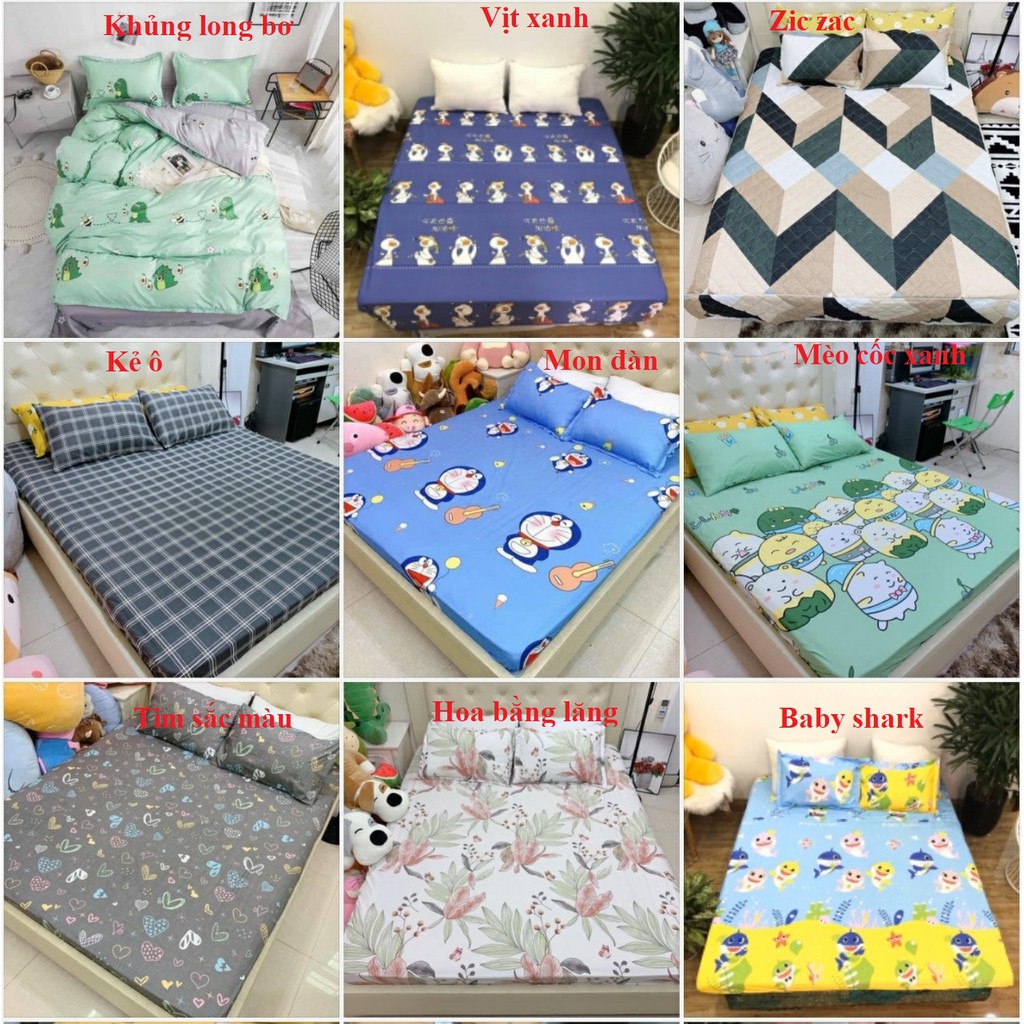 Lẻ = sỉ bộ ga chun cotton poly m6 hoặc m8