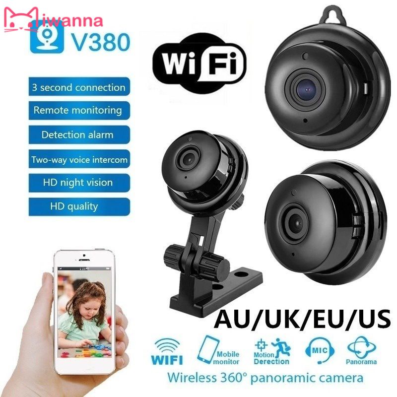 V380 Mini Wifi Ip Hd 1080P Camera Trong Nhà Nhìn Xuyên Đêm 2 cách Âm Thanh Phát Hiện Chuyển Động Trẻ Em Có Chân Đế