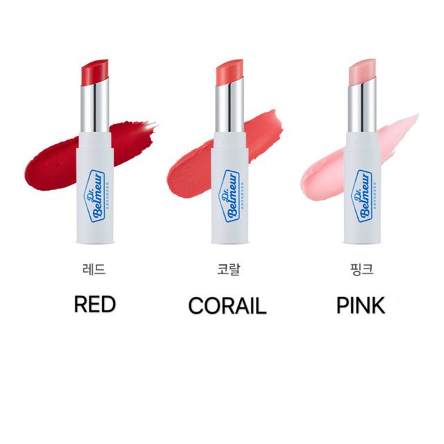 Son dưỡng môi có màu siêu mềm môi dưỡng ẩm hồng hào căng mướt The Face Shop Dr Belmeur Advanced Cica Touch Lip Balm 5.5g