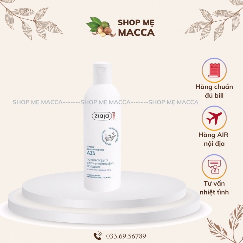 Bộ Sản Phẩm Dưỡng Ẩm Dành Cho Da Khô ,Nhạy Cảm  Ziaja Med AZS