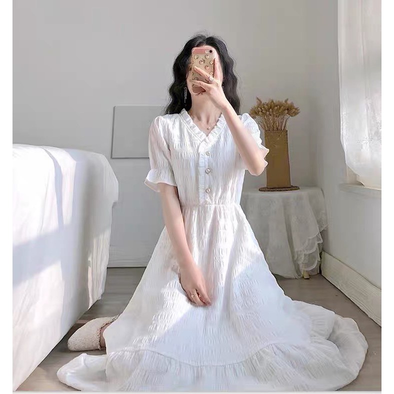 [Mã FATHANG5 giảm 10K đơn 50K] [ẢNH THẬT] Váy ulzzang tiểu thư vintage khuy ngọc siêu xinh - V09 - janna house | BigBuy360 - bigbuy360.vn