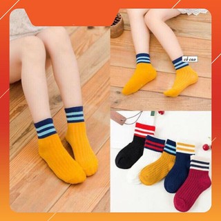 [ 05 đôi 05 màu ] vớ em bé cổ cao - set 5 đôi tất kẻ sọc cho bé mẫu giáo