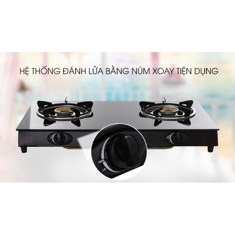 Bếp ga đôi Sunhouse SHB 201MT hàng trưng bầy mới 98 99%