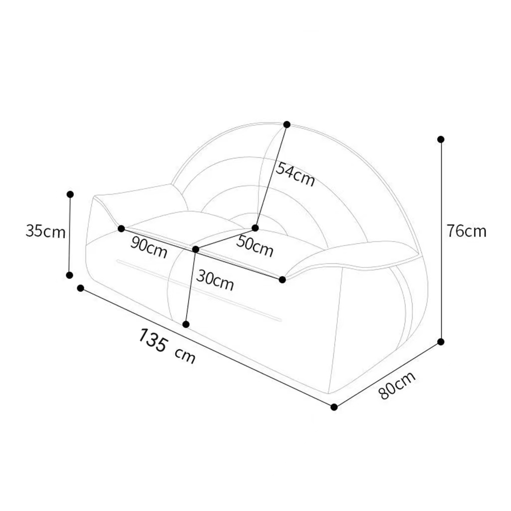 Ghế sofa phong cách bắc âu lười cầu vồng lưng ghế đôi