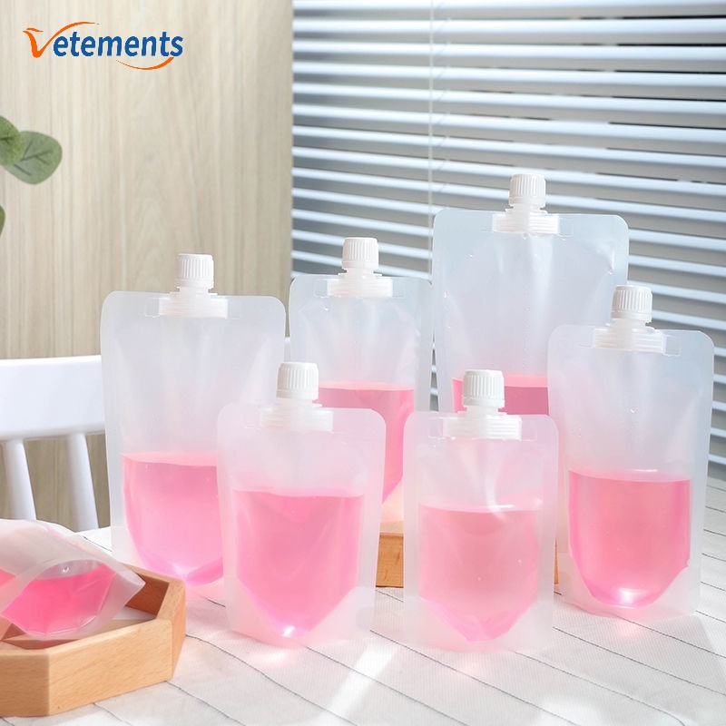 Túi Nhựa Trong Suốt Nhiều Ngăn Đựng Đồ Uống/Cà Phê/Nước Ép Có Giá Đỡ