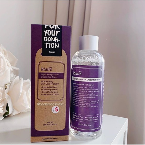 Nước Hoa Hồng Toner Klairs Supple Preparation Unscented