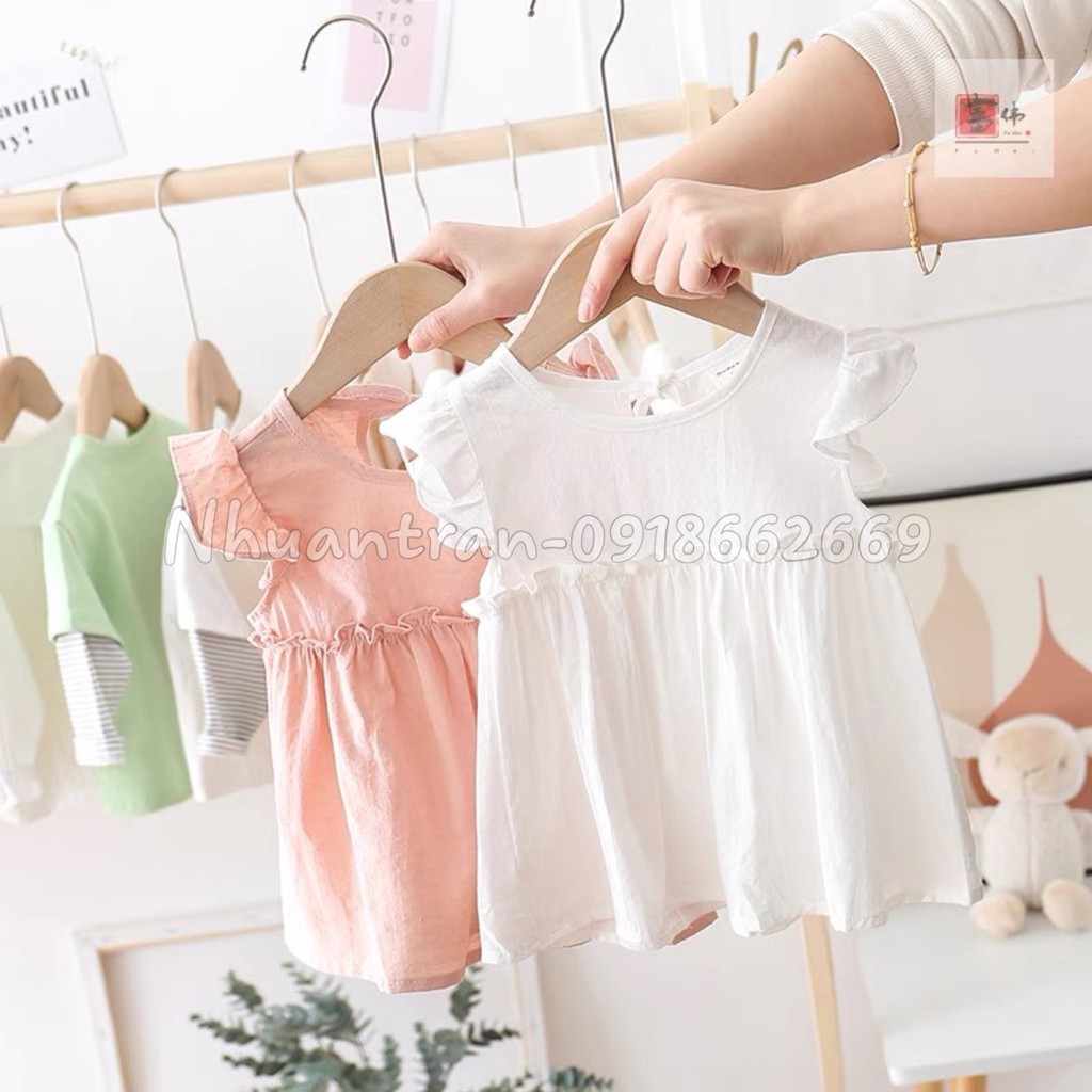 [Mã FADI5K245 giảm 5K đơn 0đ] Váy bé gái (váy đũi) chất liệu vải Đũi cao cấp size 5-19 kg