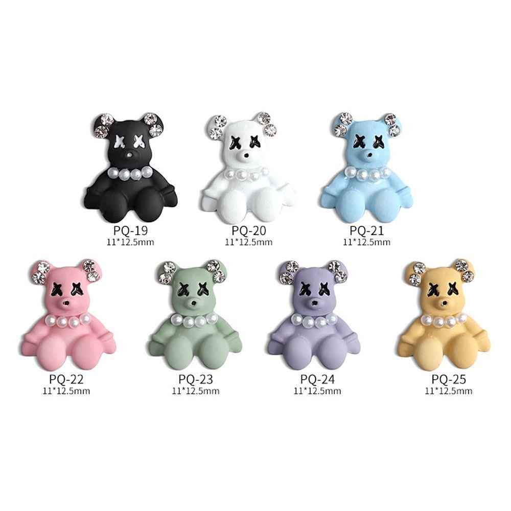 Bộ 5 Phụ Kiện Trang Trí Móng Tay Hình Gấu 3D Dễ Thương