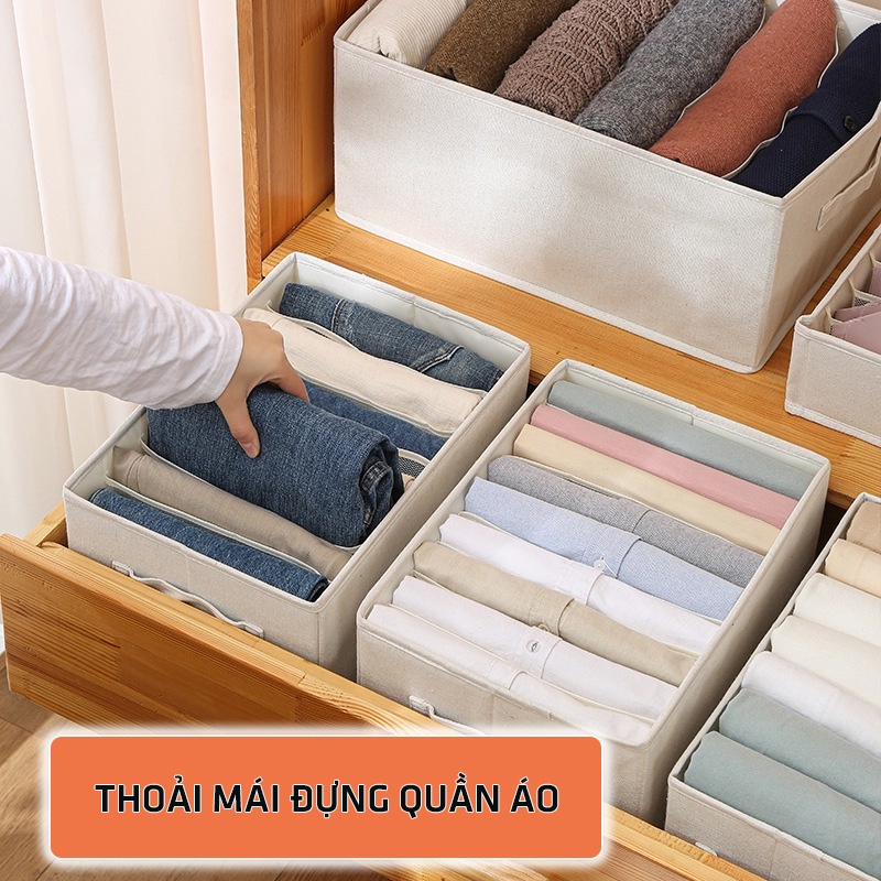 Hộp đựng quần áo chia ngăn gấp gọn cao cấp sắp xếp nhà cửa