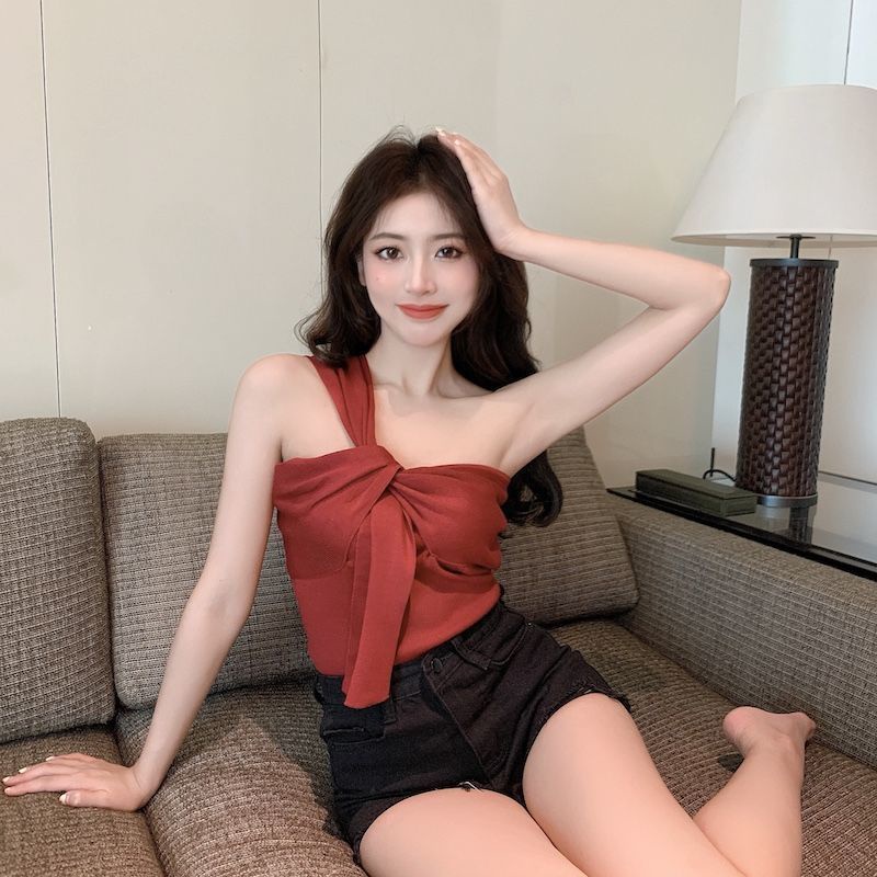 Áo Ống Ngắn Không Tay Phong Cách Pháp Cho Nữ