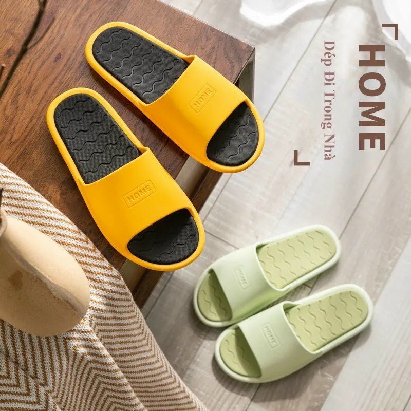 Dép Đi Trong Nhà Unisex, Cao Su Chống Trợt, Siêu Êm