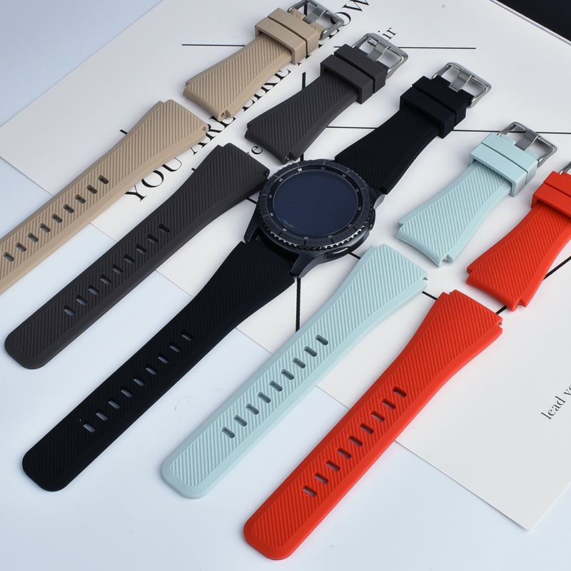 Dây Đeo Thay Thế Bằng Silicone Cao Su Mềm 22mm Cho Samsung Galaxy Watch Band 46mm/S3