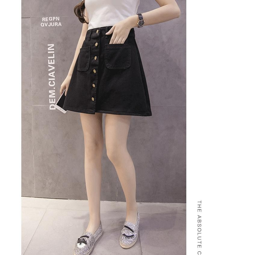 Xả hàng nghỉ bán Chân váy chữ A phối nút VN22