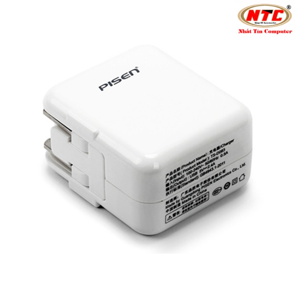 Cốc sạc pisen 2A - Sạc điện thoại (Trắng) - Nhất Tín Computer